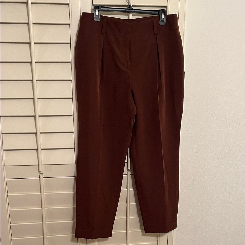 4/$25 SALE NY&Co Women’s Large Chocolate Brown Pleated Pants Inseam 27”